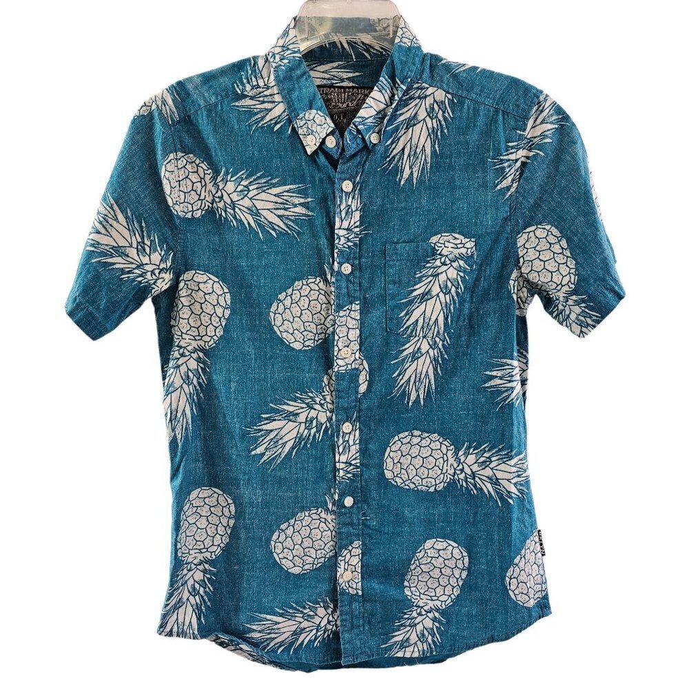 Brooklyn Cloth Men’s Pineapple Print Hawaiian SS Button Down Shirt - Size Small